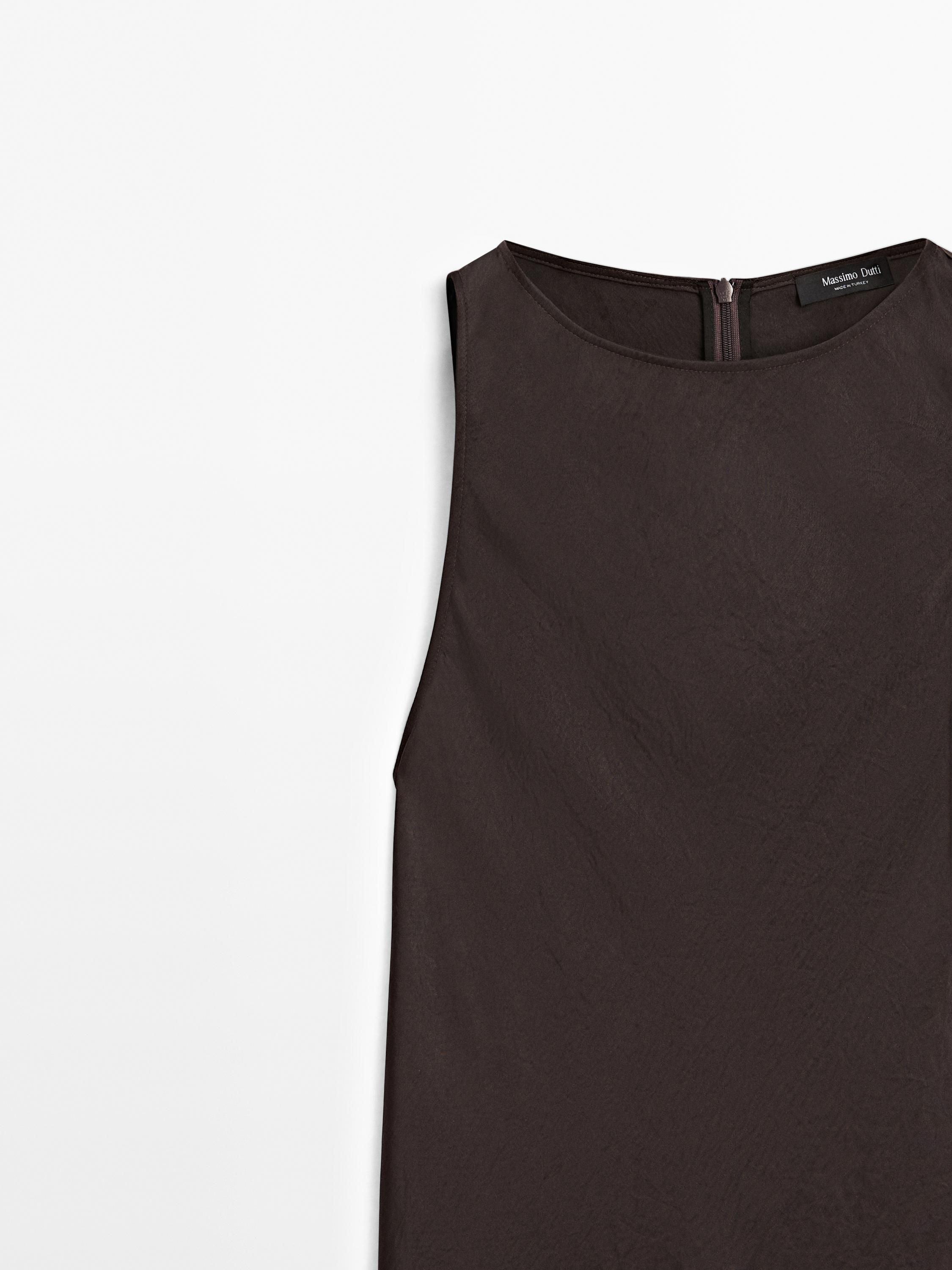 Long satin halter neck dress